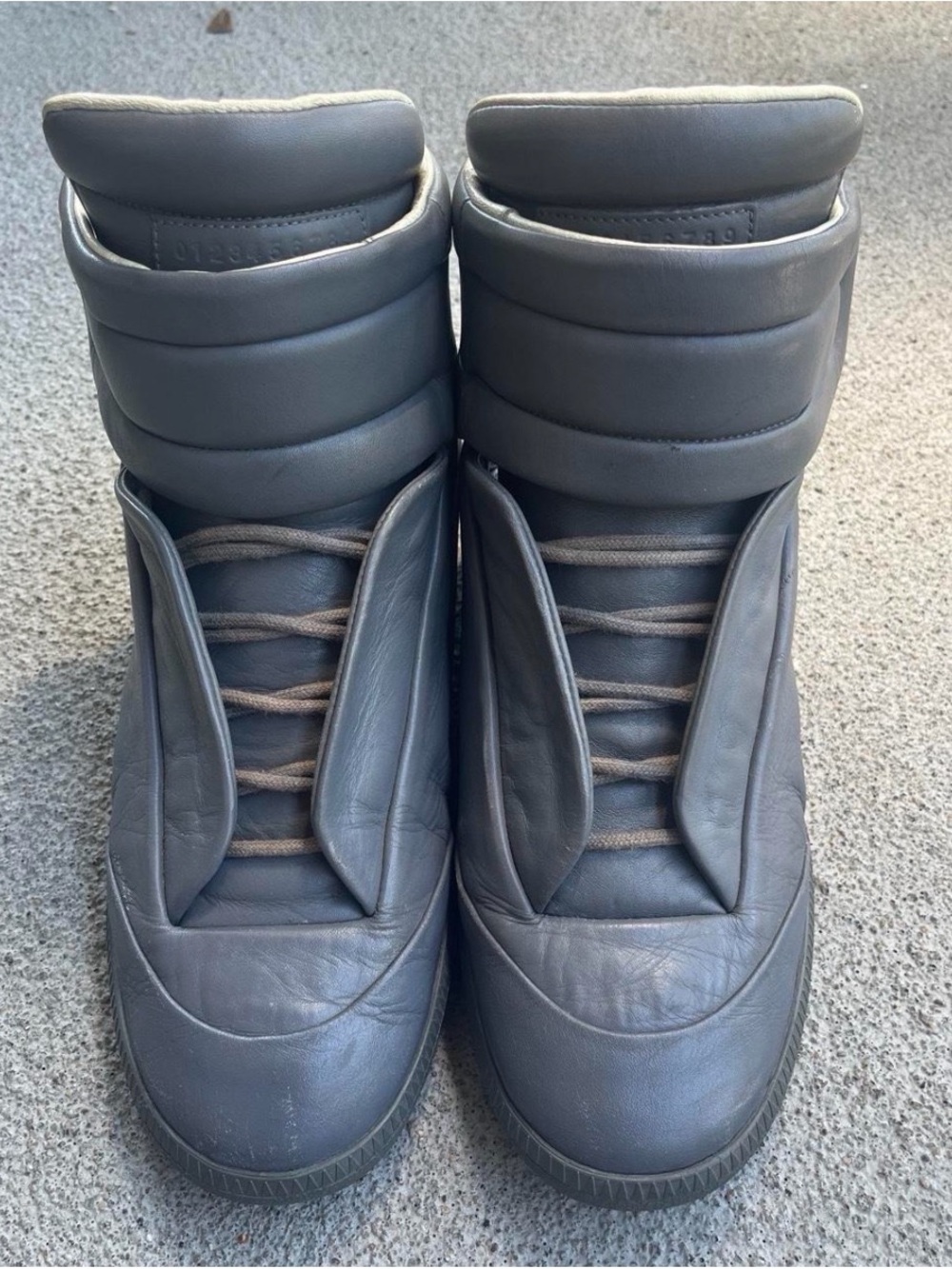 Maison Martin Margiela Men's Padded High-Top Sneakers in Gray